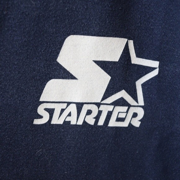 Starter Navy Blue Vintage 90s Streetwear Pullover Sweatshirt XXL Chest Logo - Picture 7 of 11